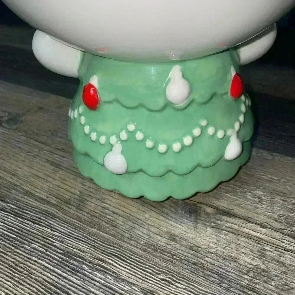 Hello Kitty Ceramic Christmas Tree Dress Cookie Jar NEW 2024